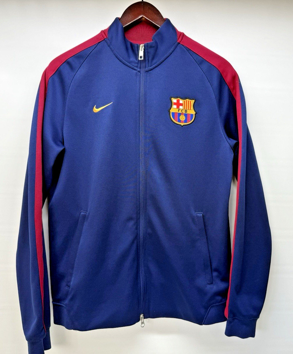 NIKE MES QUE UN CLUB 1989 FCB BARCA Anthem Jacket Navy Full Zip Men's Medium
